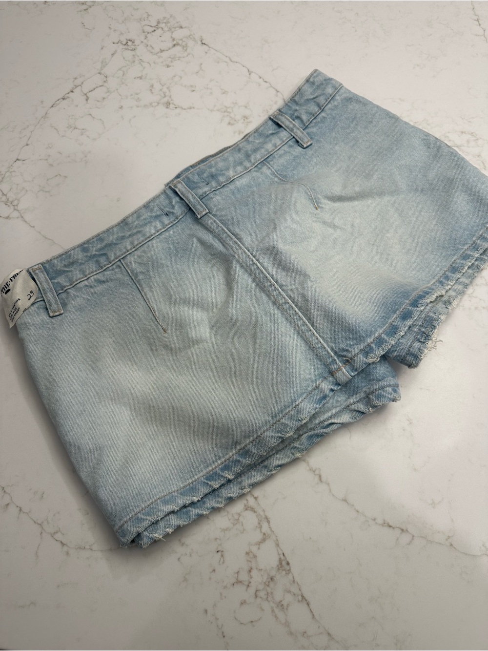 Free People Gala-Vanting Low Rise Mini Skort Light Wash Denim Size 29 - Picture 10 of 16